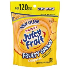 JUICY FRUIT Gum Fruity Chews Sugarfree Chewing Gum, 120 Pieces – PACK OF 3