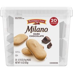 Pepperidge Farm Milano Cookies, Dark 0.75 Ounce (Pack of 20), White