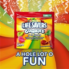 LIFE SAVERS 5 Flavors Gummies Candy Bag, Gummy 1.62 Pound (Pack of 6), Orange