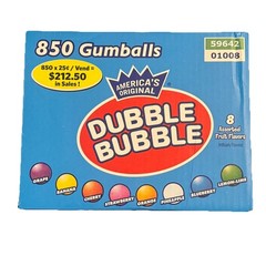 New Dubble Bubble Bubble Gum Balls 1 Inch Gumballs 850 count 15 lbs Bulk Vending