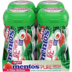 Mentos Pure Fresh SugarFree Chewing Gum with 50 Count (Pack of 4), Mint