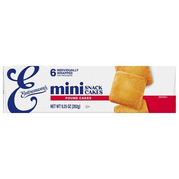 Entenmann’s Minis Pound Cake 9.25 Oz. One Box of 6 Individually wrapped cakes