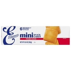Entenmann’s Minis Pound Cake 9.25 Oz. One Box of 6 Individually wrapped cakes