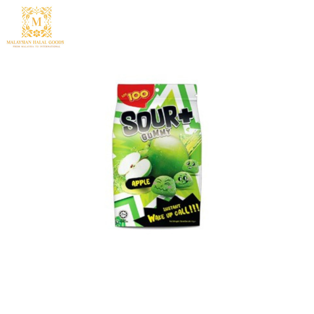 LOT 100 Gummy Snacks Sour+ Apple 95gm – Halal Certified Malaysia