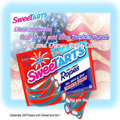 SweeTARTS Ropes Candy Limted Edition🇺🇸 Red White and Blue 🌴Tropical PUNCH