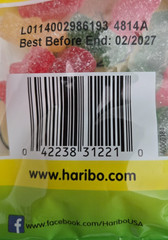 Haribo Goldbears Sour 4.5 oz Rare Gummies Sour Gummy Bears. Two Bags