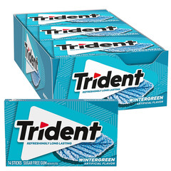 Trident Wintergreen Sugar-Free Chewing Gum, 12 Packs of 14 Pieces (168 Total Pie