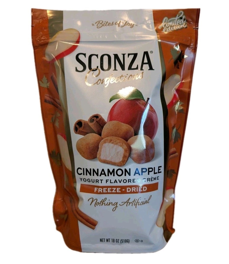 18 Oz Sconza Limited Edition Cinnamon Apple Yogurt Flavored Creme Freeze-Dried