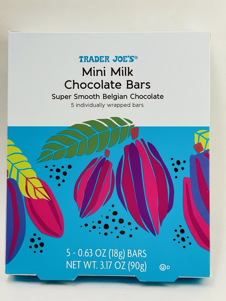 Trader Joe’s Mini Milk Chocolate Bars 100 Calories 4 PACKS Each 3.17 oz