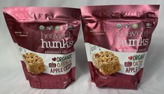 Heavenly Hunks Lot of 2 Bags Organic Oatmeal Apple Crisp Gluten Free 44 oz NEW