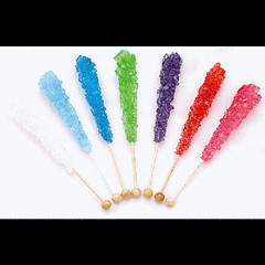 6 PIECE WRAPPED ASSORTED FLAVORS ROCK CANDY LARGE STICKS PARTY GIFTS GOODY BAG