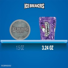 Fresh and Delicious ICE CUBES Arctic Grape Sugar-Free Gum, 480 Bubbles, 12 Pack