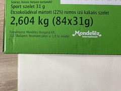 Full Box Hungarian Sport Szelet Rum Cocoa Flavors Covered Dark Chocolate Bar