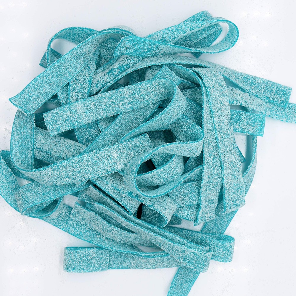 Sour Gummy Candy Strips Blue Raspberry, 1 Pound