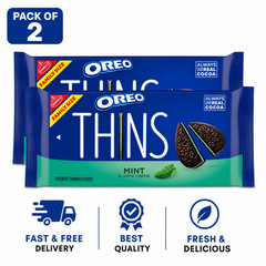 OREO Thins Mint Creme Chocolate Sandwich Cookies, Family Size 11.78 oz Multi Pk