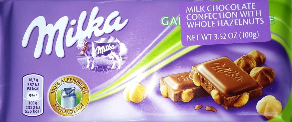 Milka Milk Chocolate with Whole Hazelnuts (Pack of 5)