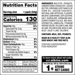 Atkins Endulge Chocolate Peanut Candies, Dessert 5 Count (Pack of 4), brown