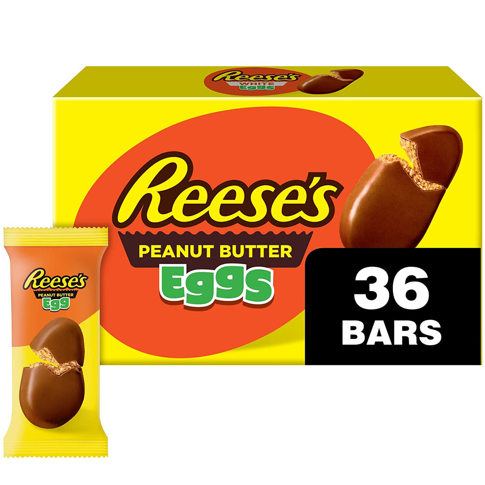 Reese’s Milk Chocolate Peanut Butter Eggs, Easter Basket Candy Packs (36 Count)