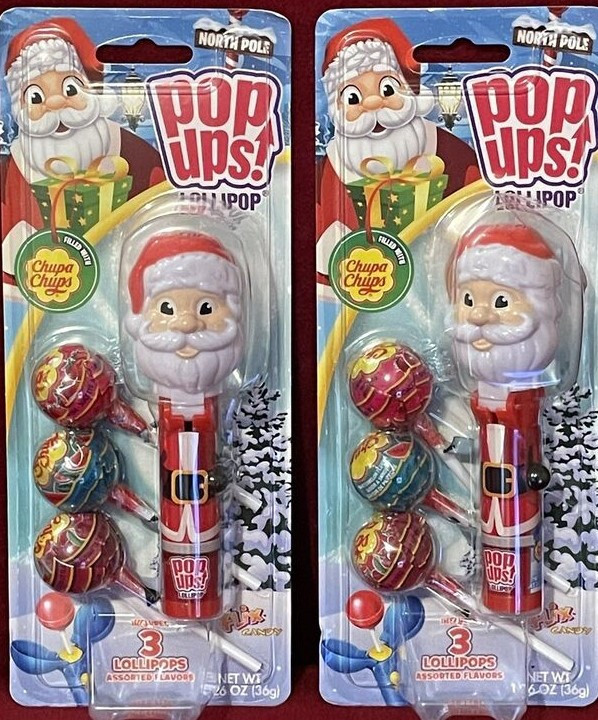 Santa Claus (2-PACK) Pop Ups Chupa Chups Lollipops Watermelon Strawberry Cherry