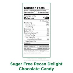 Individually Wrapped Sugar Free Milk Chocolate Pecan Delights – 10 oz Bag