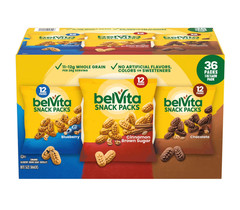 belVita Breakfast Biscuits Variety Pack 36 Pack 1oz Blueberry Chocolate Cinnamon