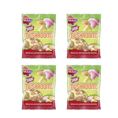 4x Malaco Sour Mushrooms 100g – Swedish Fruity Foam Candy with Tangy Twist 🍄