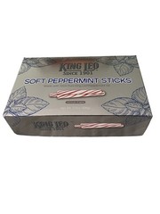 King Leo Soft Peppermint Sticks (11.5 oz Box) 15.494 cm, White,Red,Silver