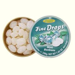 Woogie Fine Drops Mint Bonbons 200g Tin – Refreshing Hard Candy Mints