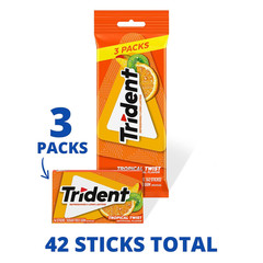 Trident Sugar-Free Chewing Gum Variety Pack Watermelon Twist & Tropical 15 Packs