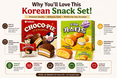 Orion Korean Snack Variety Pack Choco Pie & Custard Cake 24 Count