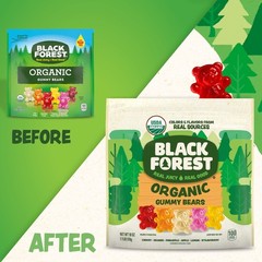 Black Forest Organic Gummy Bears Candy, Made with 18 Oz (Pack of 1), Assorted