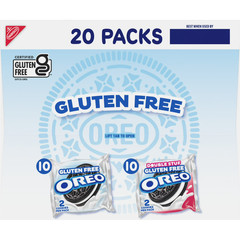 OREO Gluten Free Original Double Stuf Cookies 20 Snack Packs, 3 Pack