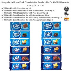 Hungarian Milk and Dark Chocolate Bar Bundle – Tibi Csoki – 12x90g