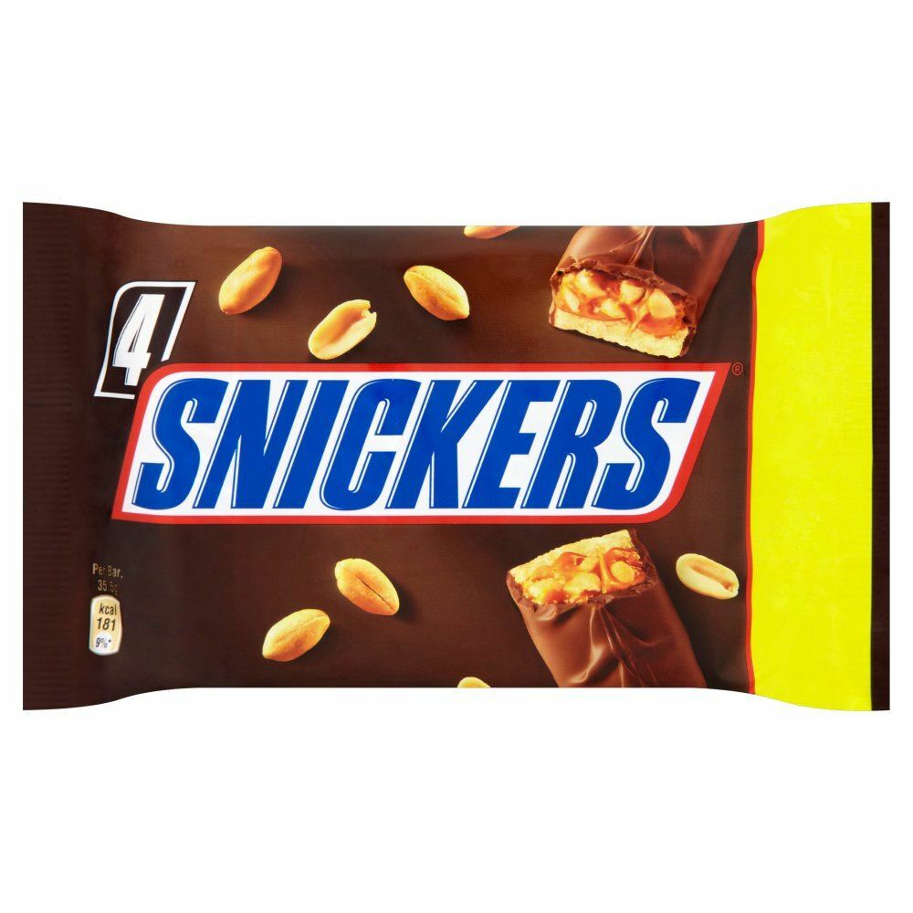 Snickers Multi Pack Bars – 142g – Pack of 4 (142g x 4 Packs) (5.01 oz x 4)
