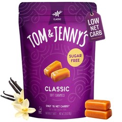 Tom & Jenny’s Sugar Free Caramel – Individually Wrapped Sugar Free Candy – Ze…