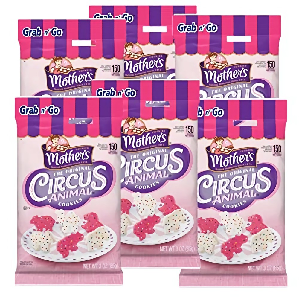 Mother’s Iced Animal Crackers Cookies Circus Animals | 3 Oz (6 Pack)