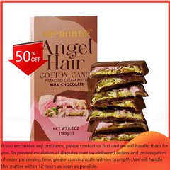 Meronne Dubai Milk Chocolate Filled with Pistachio Cream & Cotton Candy – 6.3oz