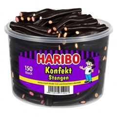 Haribo Konfekt Stangen Licorice Tub 150 Count Assorted Filled Sticks