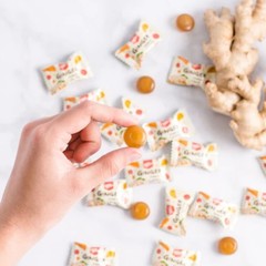 Pack of 6- Hard Sweets Ginger Candy with Center-Filled Ginger Burst- 4oz