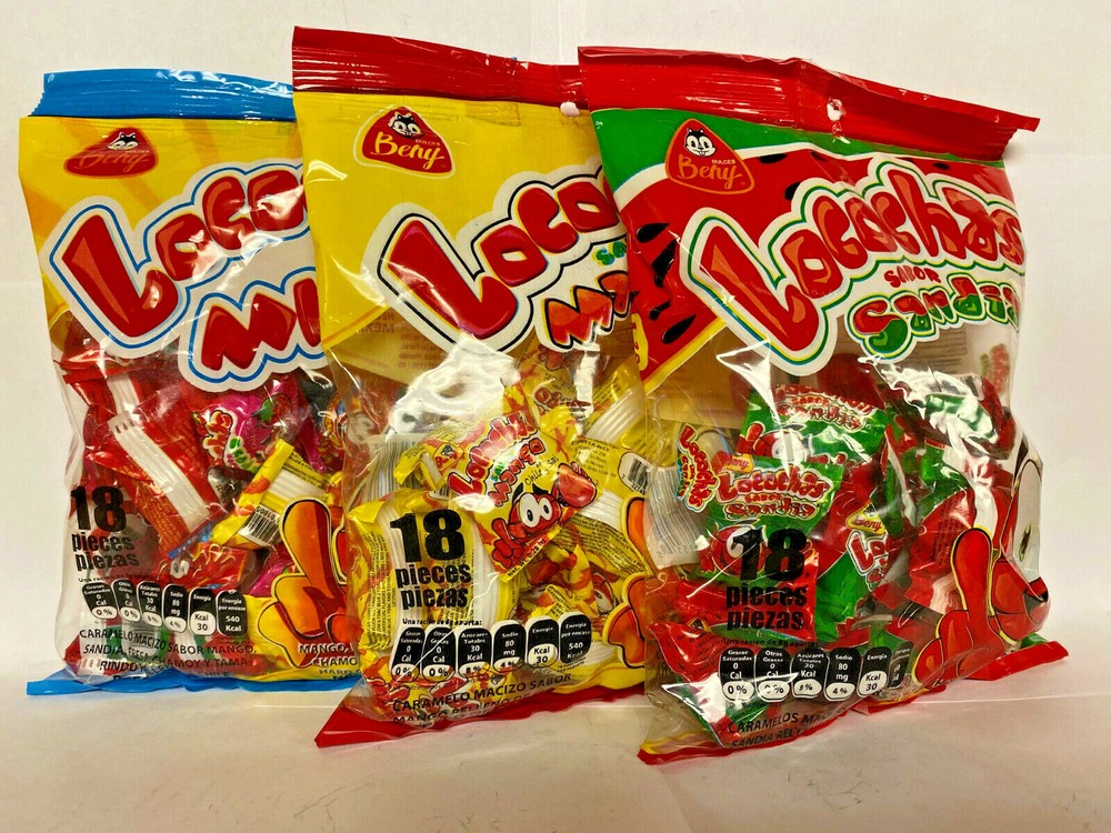 Beny Locochas flavored hard candy with chili center bag 5.1oz Mexican candy