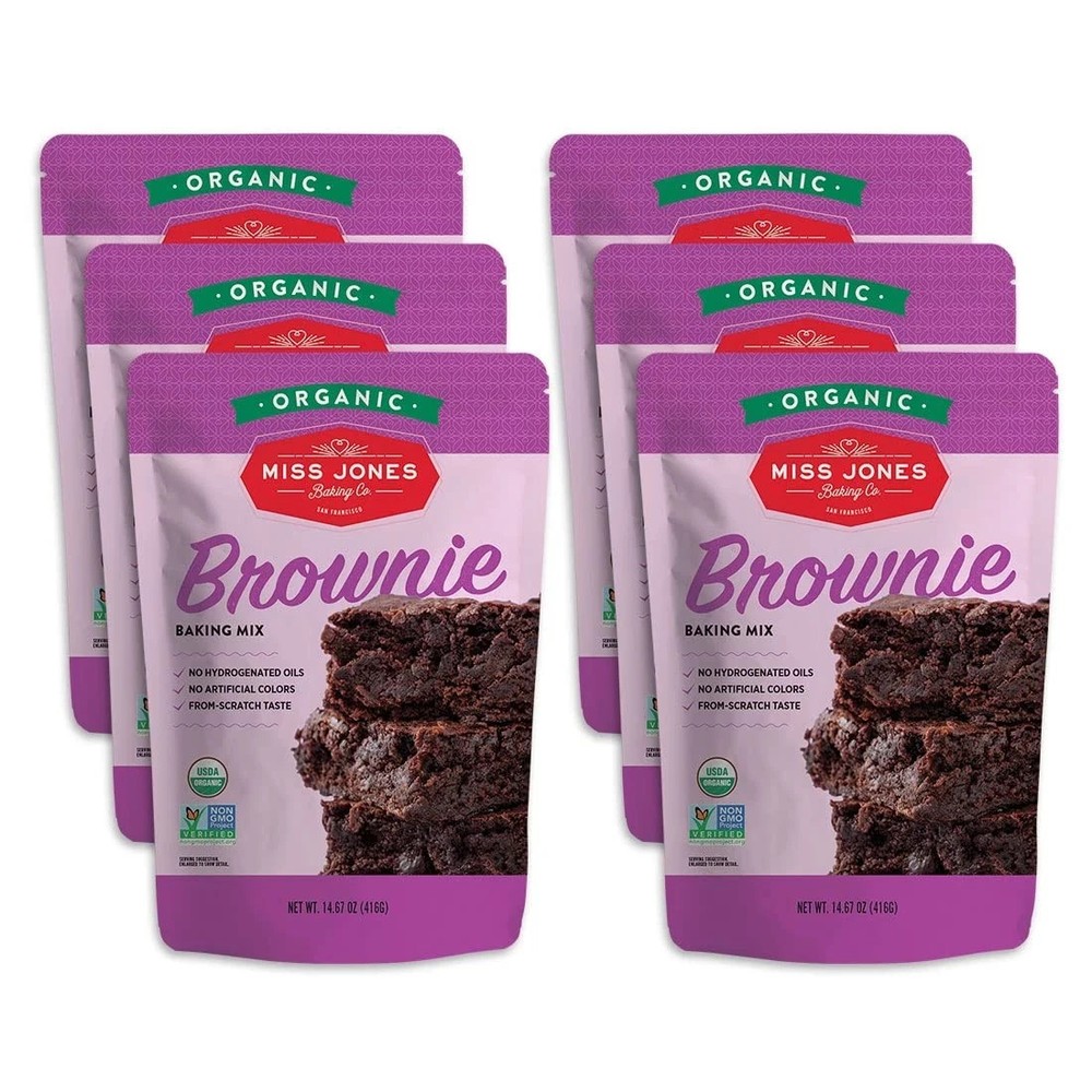 Miss Jones Baking Organic Fudge Brownie Mix Non-GMO Vegan-Friendly Rich Cocoa…