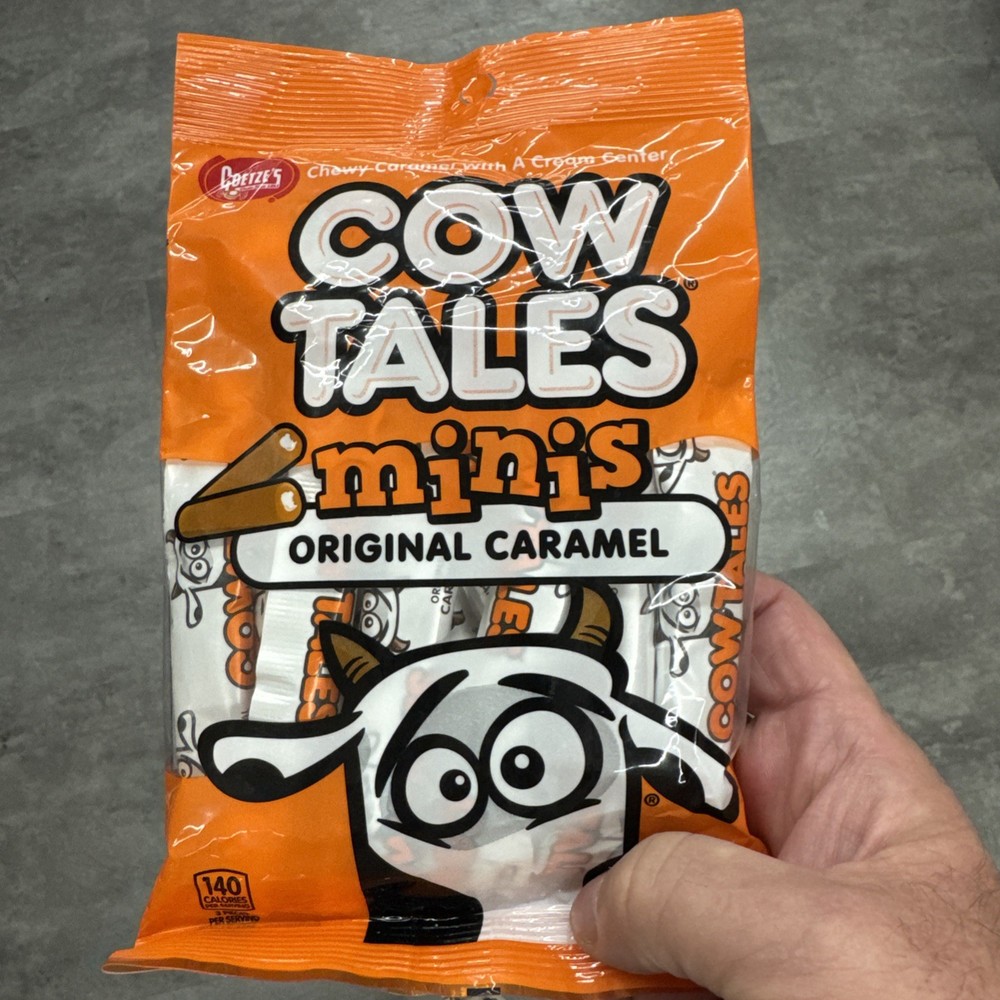 Goetze’s Mini Vanilla Cow Tales, Original Caramel Minis, 4oz