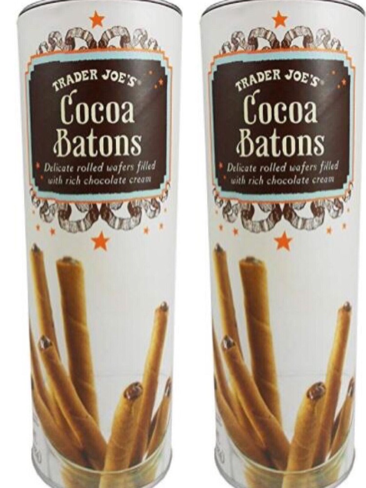 2 Packs Trader Joe’s Cocoa Batons Chocolate Cream Wafers 5 oz Each Pack