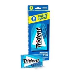 Trident Sugar Free Gum, Original, Value pack, 8 packs of 14 Pieces.