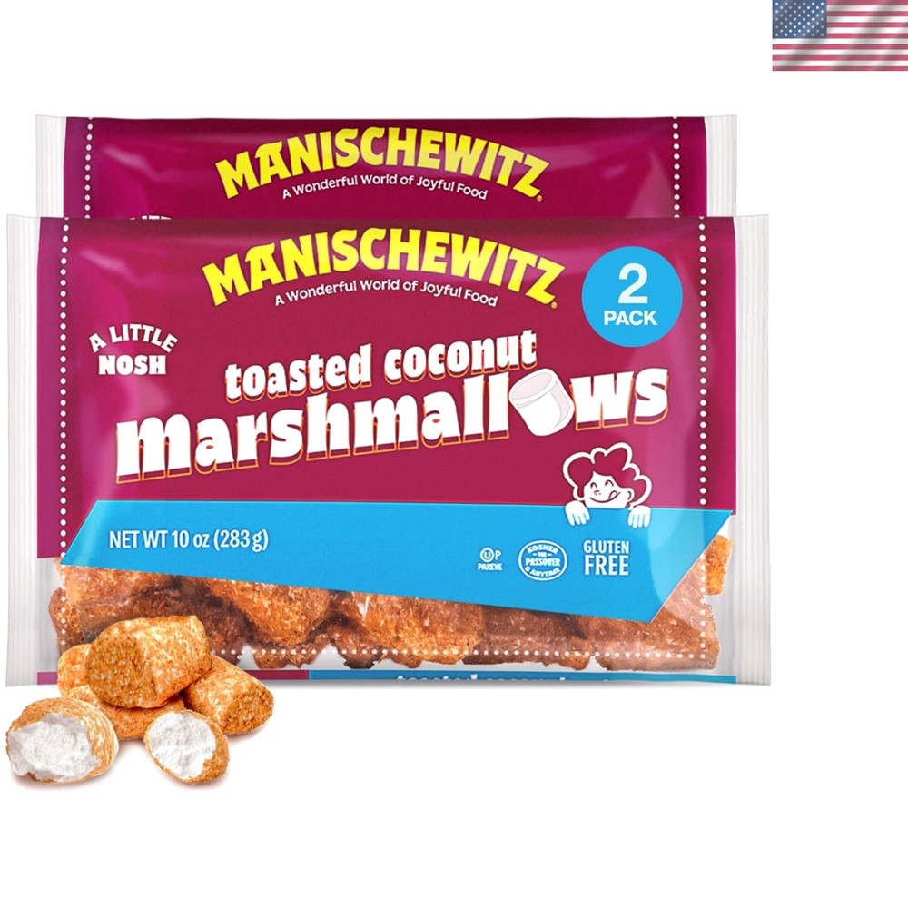 Light & Puffy Toasted Coconut Marshmallows – 10oz Pack of 2, Kosher Certified