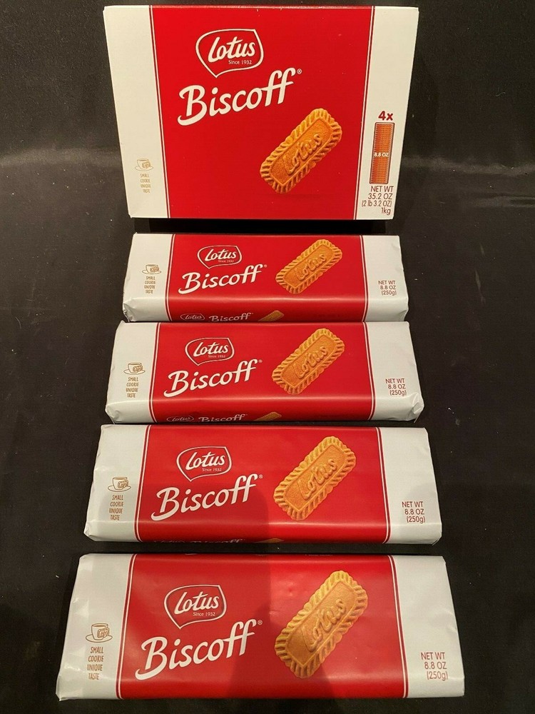 Lotus Biscoff Europe’s Favorite Cookies 4 Pks (128 Cookies / 35.2oz Total)