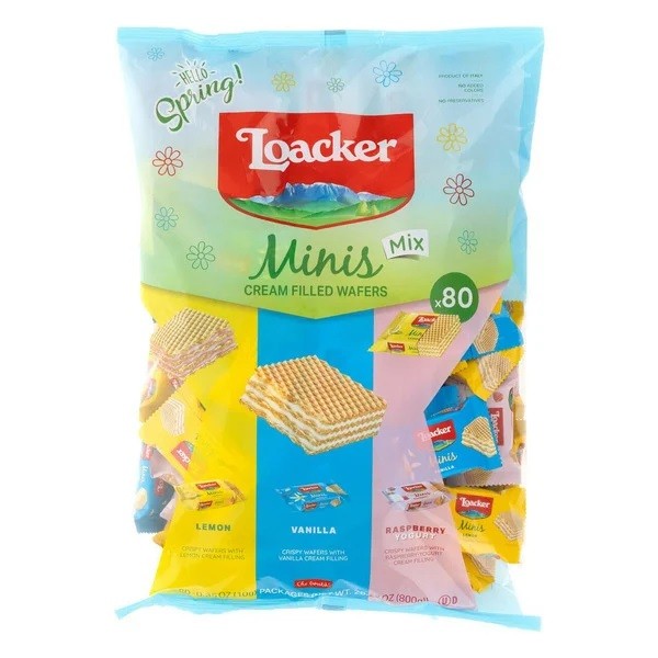 Loacker Cream Filled Wafer Minis Mix Lemon/Raspberry, 28.22 Ounce