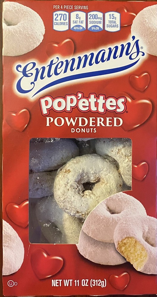 Entenmann’s Popettes Pop’ettes POWDERED Mini Donuts 11 oz Box NEW