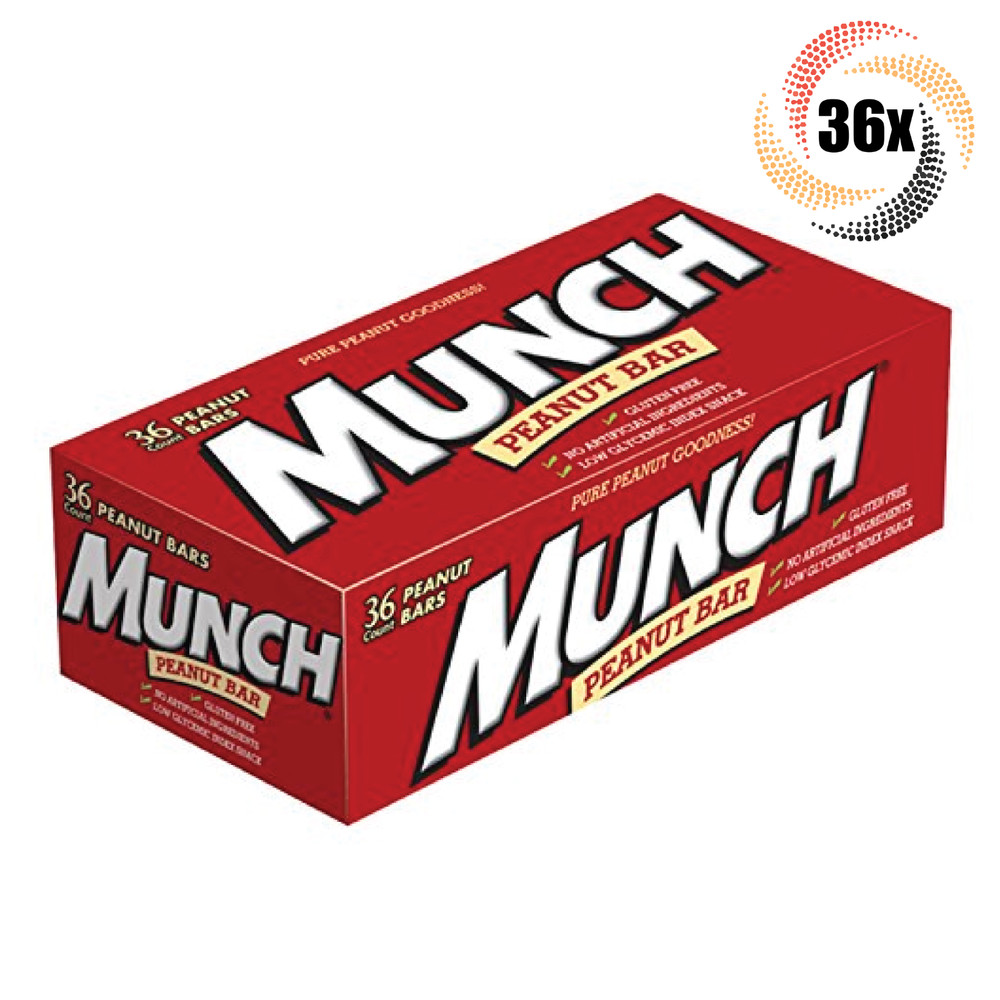 Full Box 36x Bars Munch Peanut Candy Bars | 1.42oz | Gluten Free | Fast Shipping