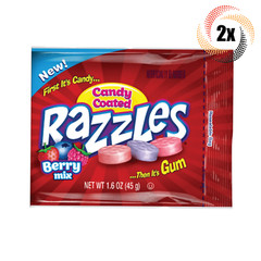 2x Bags Razzles Berry Mix Flavor Candy Coated Gum | 1.6oz | Fast Shipping!